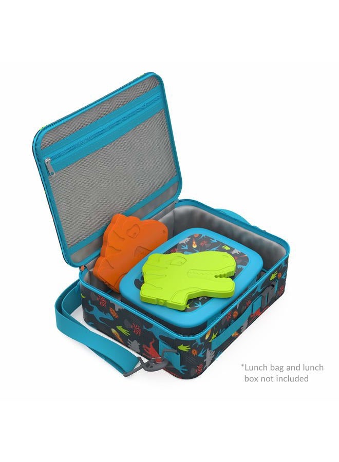 Bentgo Buddies Reusable Ice Packs - Slim Ice Packs for Lunch Boxes, Lunch Bags and Coolers - Multicolored 4 Pack (Dinosaur) - Image 4